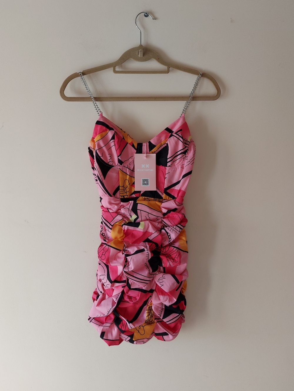Missy Empire Pattern Chain Strap Mini Dress Size 2 (Cant Ship Until May 16th)